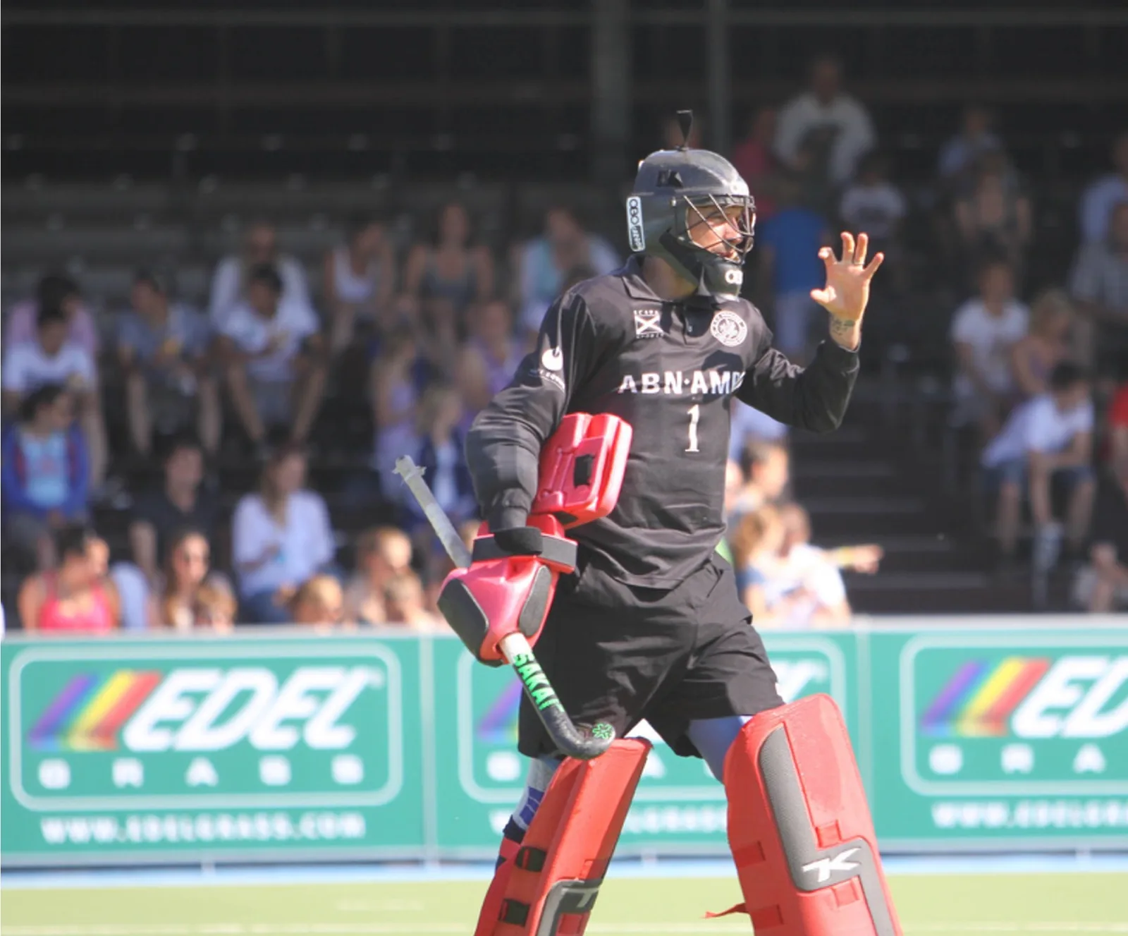 Manu Leroy playing hockey